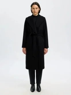 Selected Femme Talvitakit|Villakangastakit>naisten takki SLFROSA LANO COAT, musta