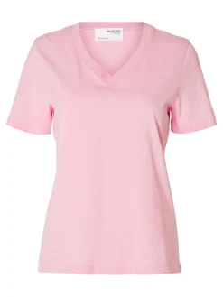 Selected Femme T-Paidat|Kaikki Paidat>Naisten T-paita SLFESSENTIAL SS V-NECK TEE NOOS