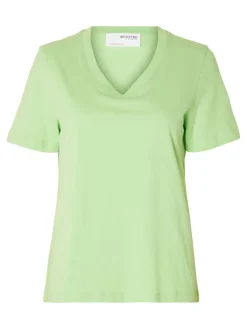 Selected Femme T-Paidat|Kaikki Paidat>Naisten T-paita SLFESSENTIAL SS V-NECK TEE NOOS