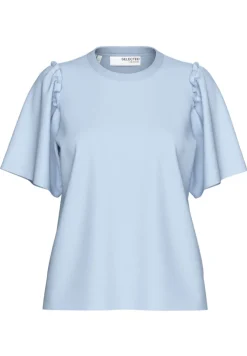Selected Femme T-Paidat|Kaikki Paidat>Naisten T-Paita, SLFPENELOPE 2/4 RUFFLE TEE