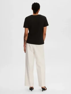 Selected Femme Kaikki Paidat|T-Paidat>Naisten T-paita SLFESSENTIAL SS V-NECK TEE NOOS