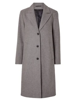 Selected Femme Talvitakit|Villakangastakit>naisten villakangastakki, SLFNEW ALMA WOOL COAT Grafiitti