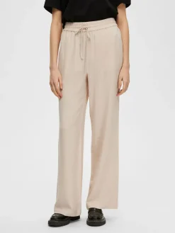 Selected Femme Kaikki Housut Ja Farkut>pellavahousut, SLFVIVA-GULIA MW LONG LINEN PANT NOOS
