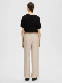 Selected Femme Kaikki Housut Ja Farkut>pellavahousut, SLFVIVA-GULIA MW LONG LINEN PANT NOOS