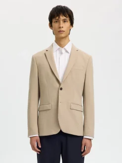 Selected Bleiserit|Kaikki Puvut Ja Bleiserit>miesten bleiseri SLIM-AITOR Jersey BLZ Flex, hiekka