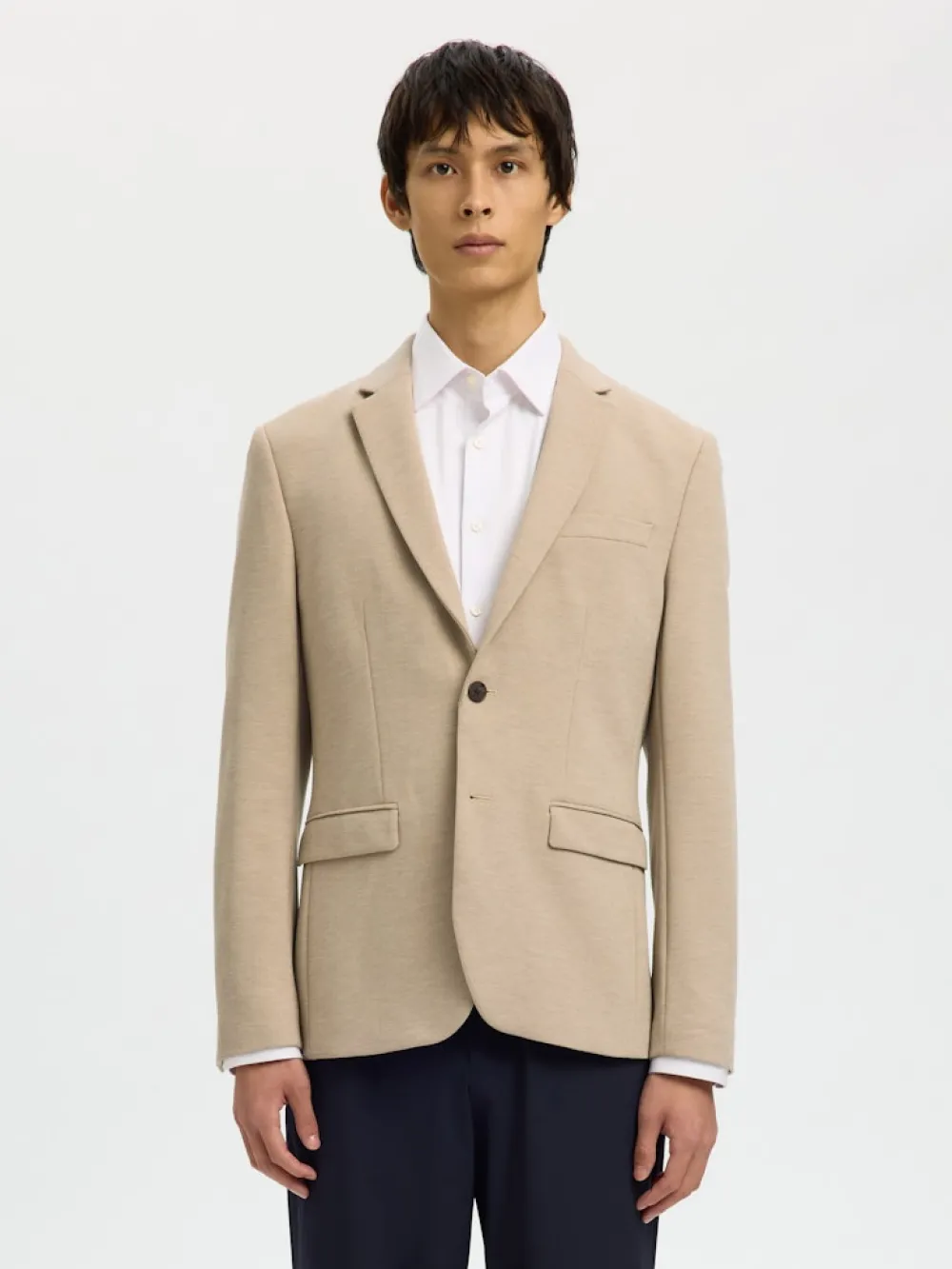 Selected Bleiserit|Kaikki Puvut Ja Bleiserit>miesten bleiseri SLIM-AITOR Jersey BLZ Flex, hiekka