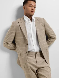 Selected Bleiserit|Kaikki Puvut Ja Bleiserit>Miesten Bleiseri, SLIM OASIS SAND CHECK NOS