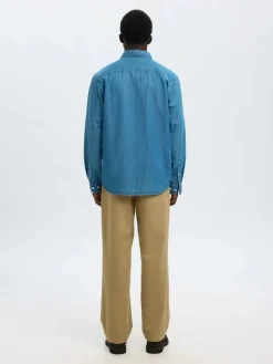 Selected Kauluspaidat|Kaikki Paidat>miesten farkkupaita, REG CARLO DENIM LS SHIRT