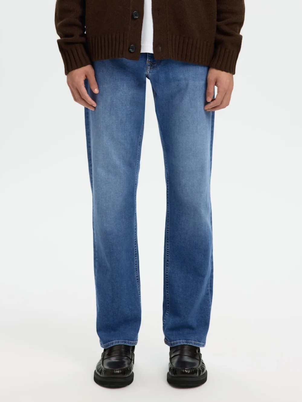 Selected Farkut|Kaikki Housut Ja Farkut>miesten farkut SLH196-STRAIGHT CLEO FLEX MB 616 JNS NOS,