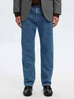 Selected Chinot Ja Kangashousut|Farkut>miesten farkut, SLH196-STRAIGHT BEN KORI JEANS Sininen, Indigo