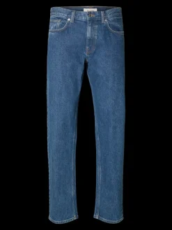 Selected Chinot Ja Kangashousut|Farkut>miesten farkut, SLH196-STRAIGHT BEN KORI JEANS Sininen, Indigo