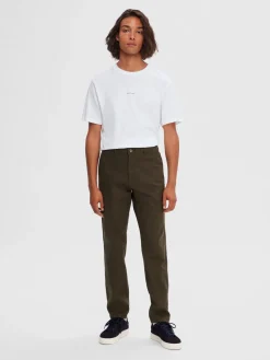 Selected Chinot Ja Kangashousut|Kaikki Housut Ja Farkut>, Miesten Housut, NEW MILES FLEX CHINO NOS Armeijanvihreä