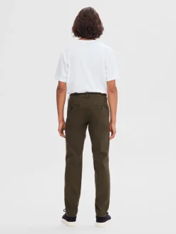 Selected Chinot Ja Kangashousut|Kaikki Housut Ja Farkut>, Miesten Housut, NEW MILES FLEX CHINO NOS Armeijanvihreä