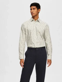 Selected Kauluspaidat|Kaikki Paidat>Miesten Kauluspaita Ethan Aop Shirt Nos Vihreä Kuosi