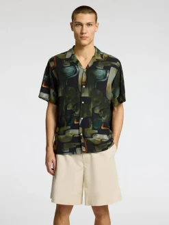 Selected Kauluspaidat|Kaikki Paidat>miesten kauluspaita, RELAX VERO SHIRT AOP Kuosi, Vihreä