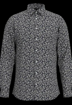 Selected Kauluspaidat|Kaikki Paidat>Miesten Kauluspaita, SLIM PERFORMANCE AOP SHIRT Sky Captain Blue Floral