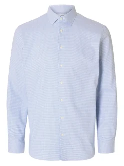 Selected Kauluspaidat|Kaikki Paidat>Miesten Kauluspaita, SLIM PERFORMANCE SHIRT NOS Sininen Kuosi