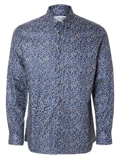 Selected Kauluspaidat|Kaikki Paidat>Miesten Kauluspaita, ETHAN AOP SHIRT NOS Sininen Kuosi