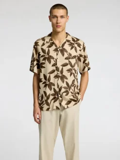 Selected Kauluspaidat|Kaikki Paidat>miesten kauluspaita, REGNOA SS RESORT Ruskea Kuosi