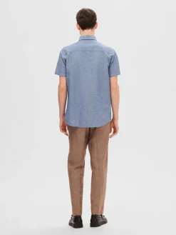 Selected Kauluspaidat|Kaikki Paidat>Miesten Kauluspaita, NEW LINEN SHIRT SS NOS