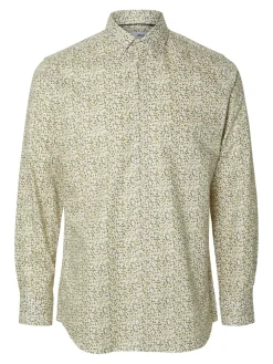 Selected Kauluspaidat|Kaikki Paidat>miesten kauluspaita, SLIM SOHO ETHAN AOP SHIRT Ruskea Kuosi