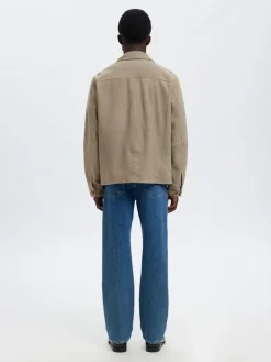 Selected Kevättakit|Kaikki Takit>miesten nahkatakki SLHTHOM SUEDE OVERSHIRT NOOS,