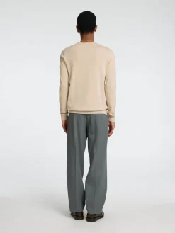 Selected Neulepuserot|Kaikki Neuleet>miesten neule BERG CREW NECK OATMEAL