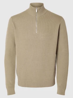 Selected Neulepuserot|Kaikki Neuleet>Miesten Neulepusero DANE LS KNIT STRUCTURE HALF ZIP,