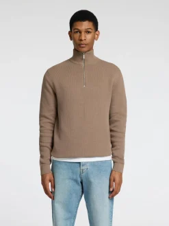 Selected Neulepuserot|Kaikki Neuleet>Miesten Neulepusero, DANE LS KNIT STRUCTURE HALF ZIP