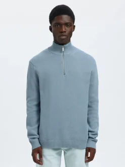 Selected Neulepuserot|Kaikki Neuleet>Miesten Neulepusero DANE LS KNIT STRUCTURE HALF ZIP,