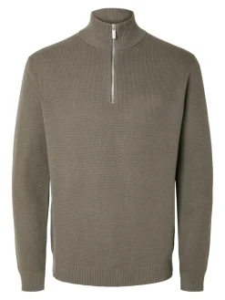Selected Neulepuserot|Kaikki Neuleet>Miesten Neulepusero, DANE LS KNIT STRUCTURE HALF ZIP