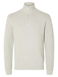Selected Neulepuserot|Kaikki Neuleet>Miesten Neulepusero, DANE LS KNIT STRUCTURE HALF ZIP