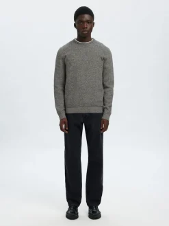 Selected Neulepuserot|Kaikki Neuleet>Miesten Neulepusero, ROSS LS KNIT STRUCTURE NOS ORGANIC COTTO