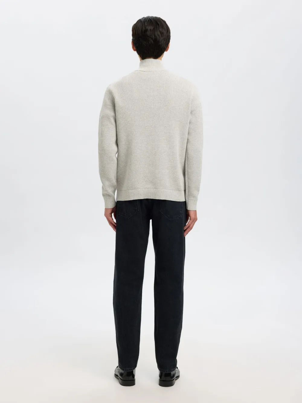 Selected Neulepuserot|Kaikki Neuleet>miesten neulepusero K SLHDANE LS KNIT STRUCTURE HALF ZIP NOO,