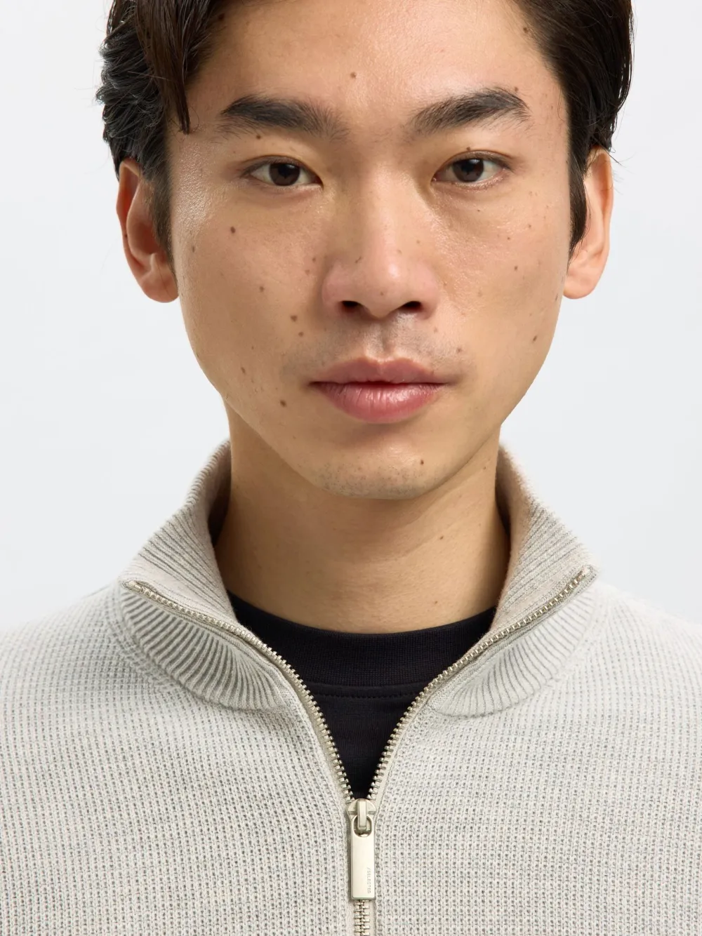 Selected Neulepuserot|Kaikki Neuleet>miesten neulepusero K SLHDANE LS KNIT STRUCTURE HALF ZIP NOO,