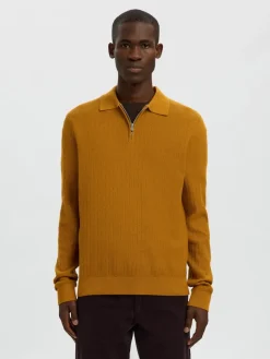 Selected Neulepuserot|Kaikki Neuleet>miesten neulepusero SLHCRAN LS Knit Structure Half Zip Polo,