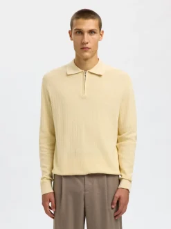 Selected Neulepuserot|Kaikki Neuleet>miesten neulepusero SLHCRAN LS Knit Structure Half Zip Polo,
