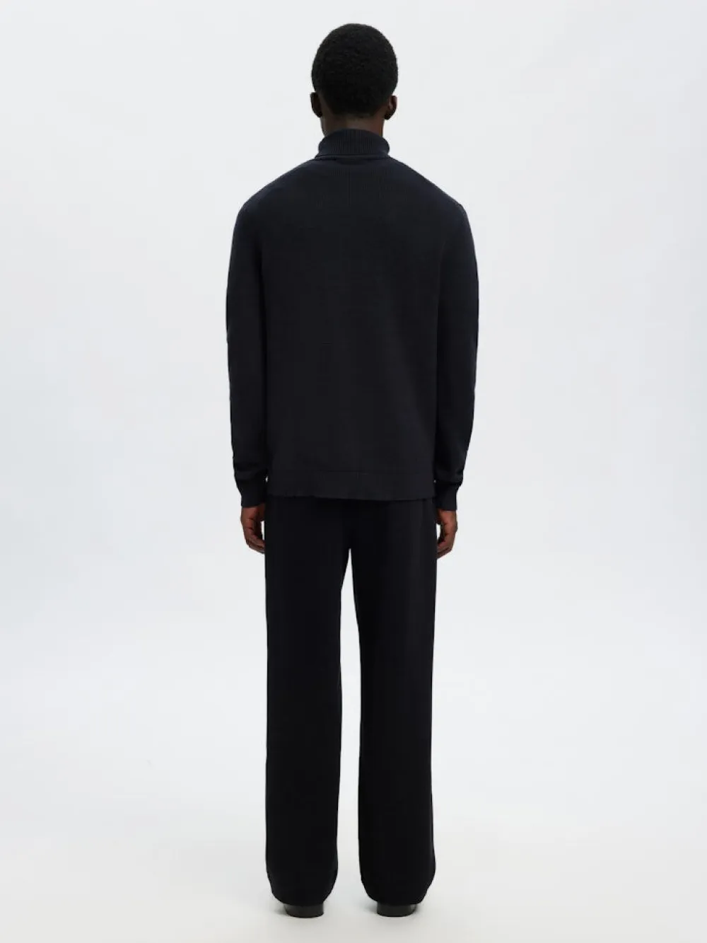 Selected Neulepuserot|Kaikki Neuleet>miesten neulepusero K DANE LS KNIT STRUCTURE ROLLNECK NOS,