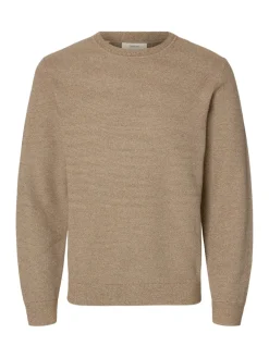 Selected Neulepuserot|Kaikki Neuleet>Miesten Neulepusero ROSS LS KNIT STRUCTURE NOS ORGANIC COTTO,