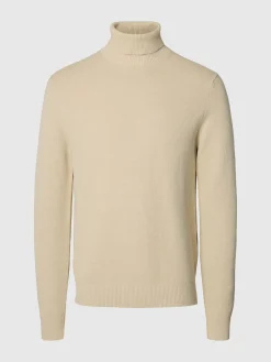 Selected Neulepuserot|Kaikki Neuleet>miesten neulepusero K DANE LS KNIT STRUCTURE ROLLNECK NOS,