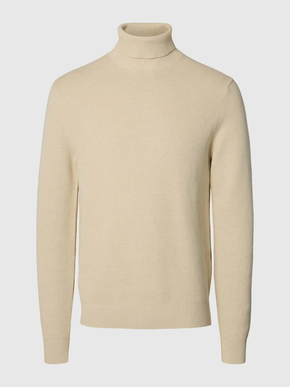 Selected Neulepuserot|Kaikki Neuleet>miesten neulepusero K DANE LS KNIT STRUCTURE ROLLNECK NOS,