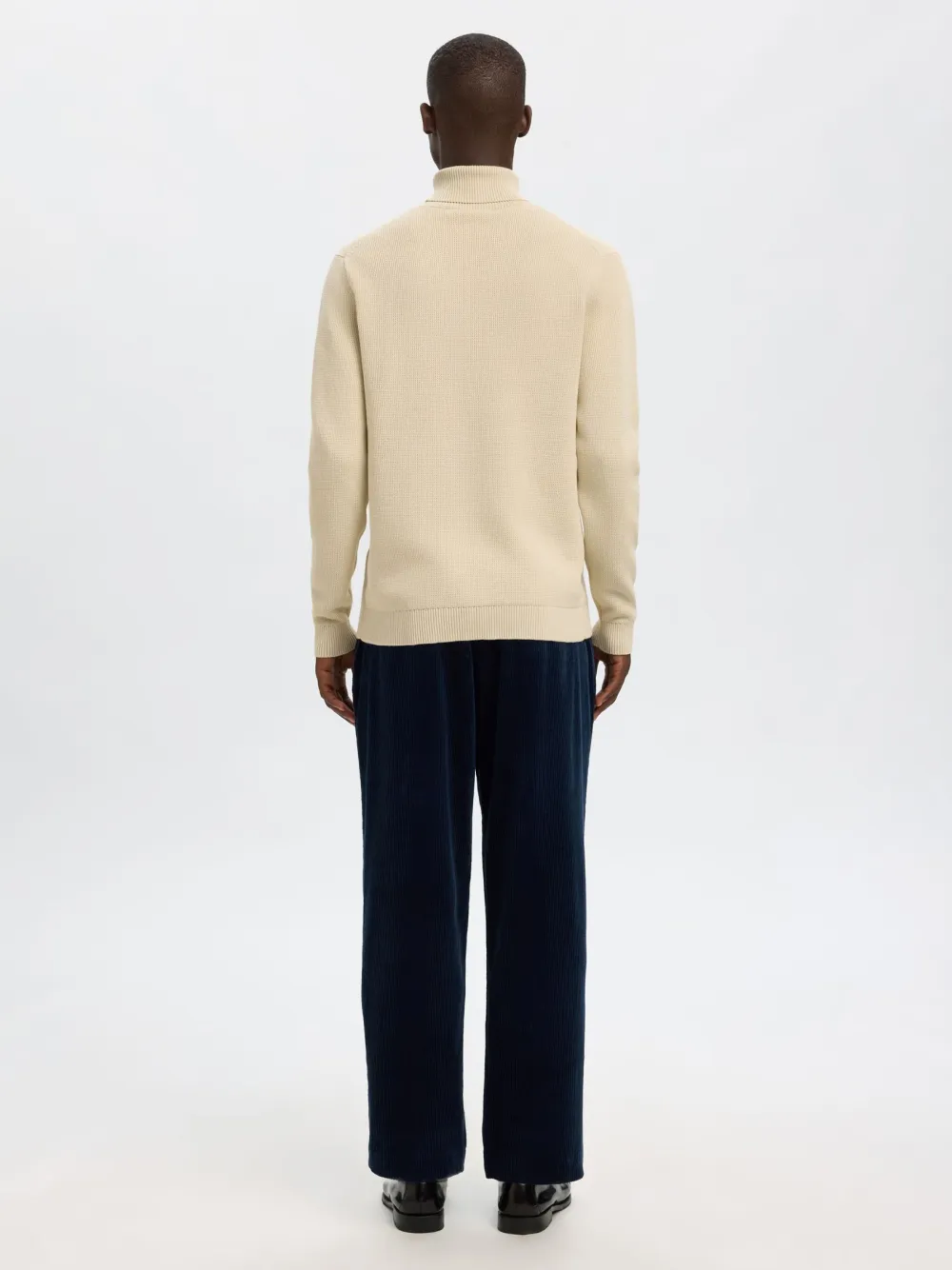 Selected Neulepuserot|Kaikki Neuleet>miesten neulepusero K DANE LS KNIT STRUCTURE ROLLNECK NOS,