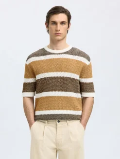 Selected T-Paidat|Kaikki Paidat>miesten paita, GINGER SS KNIT RELAXED STRIPE