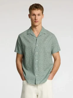 Selected Kauluspaidat|Kaikki Paidat>Miesten Paita NEW LINEN SHIRT RESORT Vihreä Kuosi
