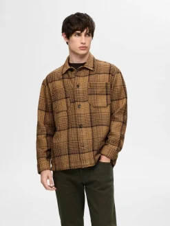 Selected Paitatakit|Kaikki Paidat>Miesten Paitatakki, BOXY HOUNDSTOOTH BIG CHECK OVERSHIRT