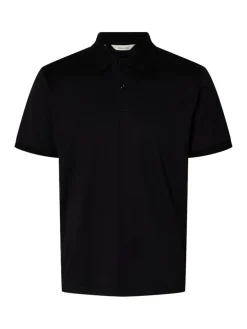 Selected Pikeepaidat|Kaikki Paidat>miesten pikeepaita SLHFAVE Button SS Polo, musta