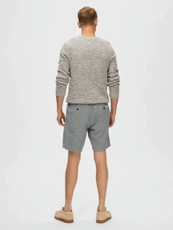 Selected Shortsit|Kaikki Housut Ja Farkut>Miesten Shortsit, COMFORT BRODY LINEN SHORTS Sininen Kuosi
