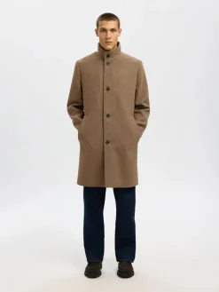 Selected Talvitakit|Kevättakit>miesten villakangastakki, SLHRAINAR WOOL BLEND COAT