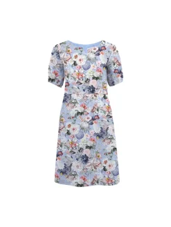 S.T.I Mekot|Kaikki Mekot Ja Hameet>naisten pellavamekko, CARENNA PRINT LINEN DRESS