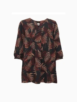 S.T.I Tunikat|Kaikki Paidat>naisten pusero, KELANDRA TUNIC 84 CM Ruskea Kuosi